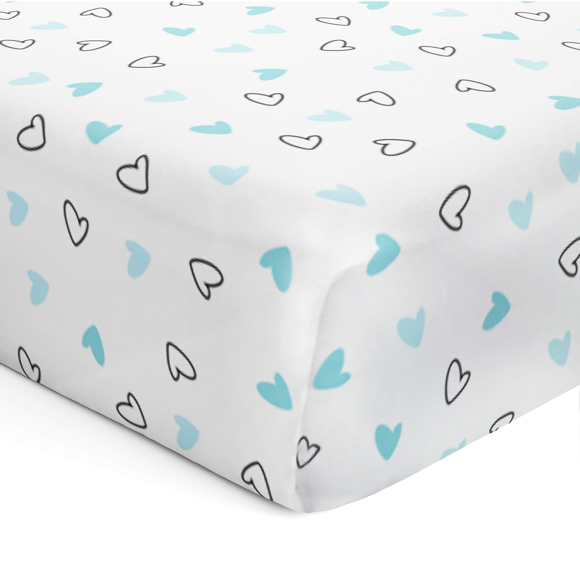 Blue Hearts and Bows Crib Sheets 2 Pcs