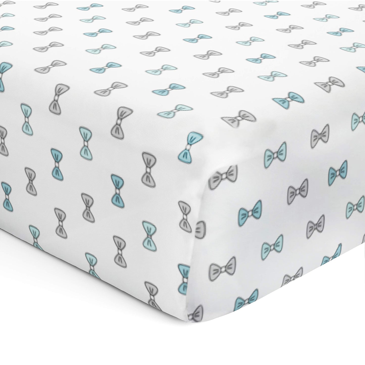 Blue Hearts and Bows Crib Sheets 2 Pcs