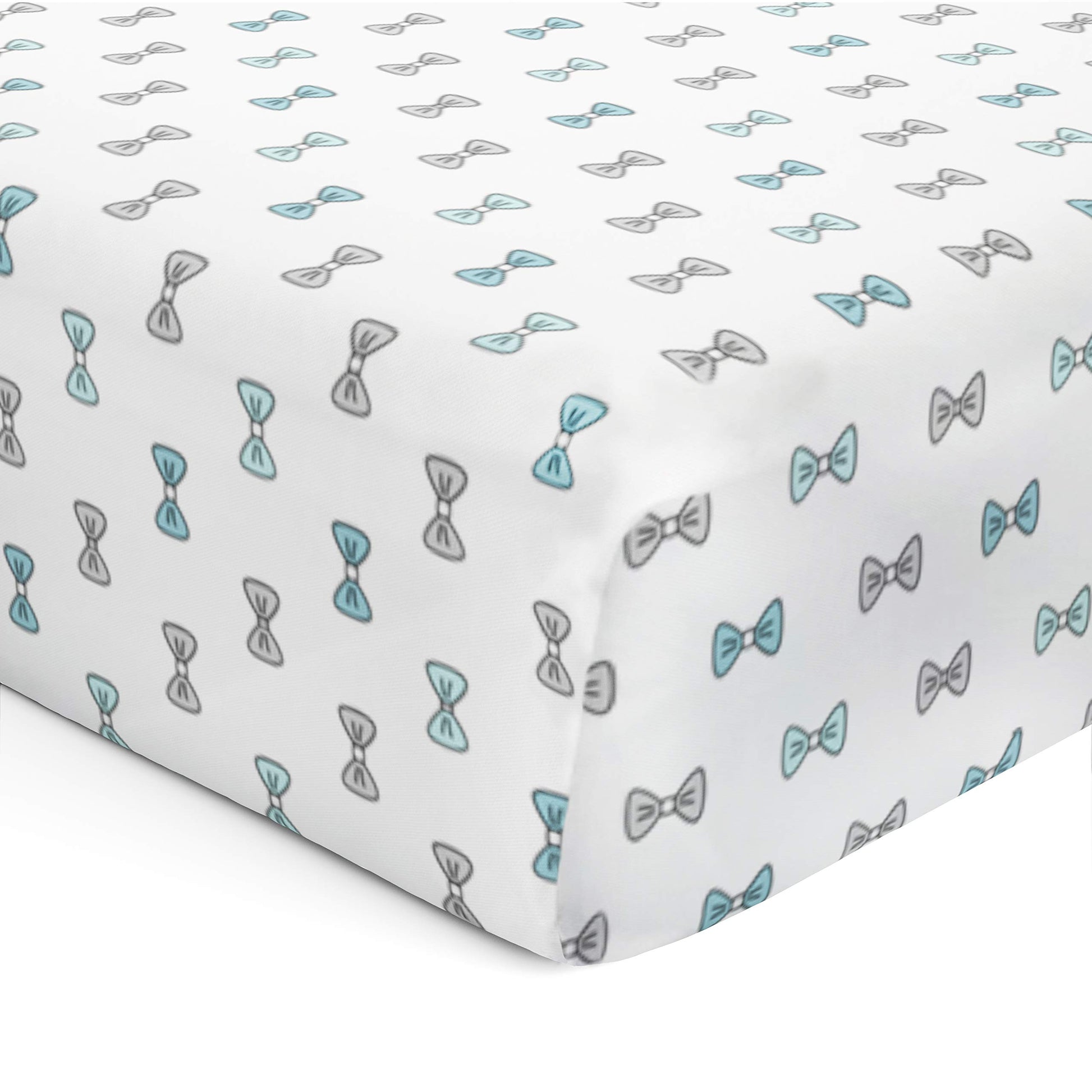 Blue Hearts and Bows Crib Sheets 2 Pcs