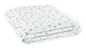 Blue Hearts and Bows Crib Sheets 2 Pcs