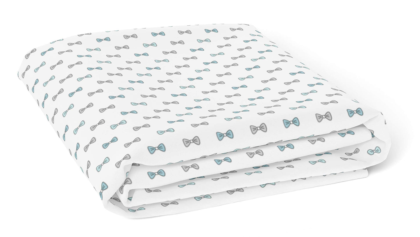 Blue Hearts and Bows Crib Sheets 2 Pcs