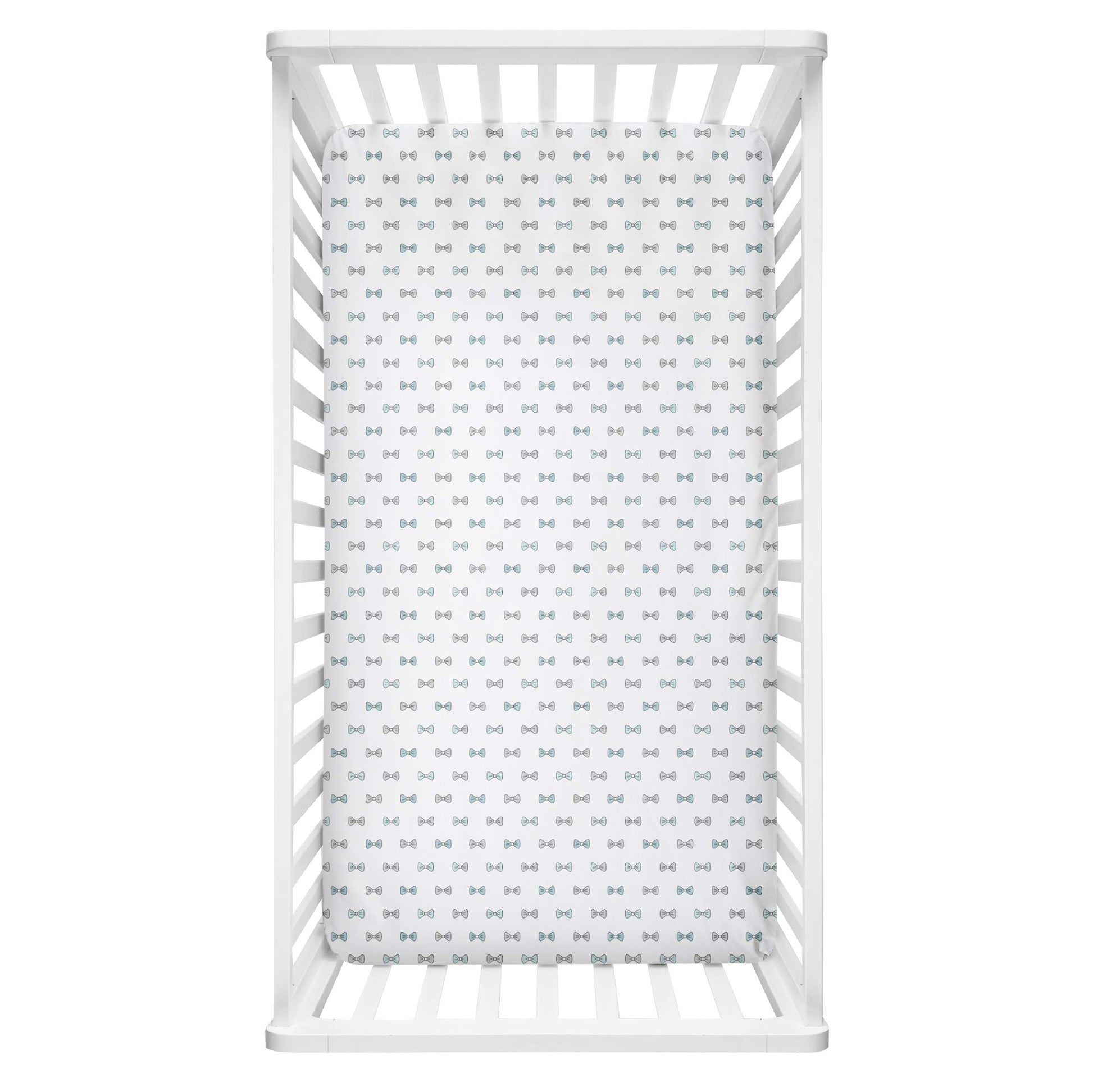 Blue Hearts and Bows Crib Sheets 2 Pcs