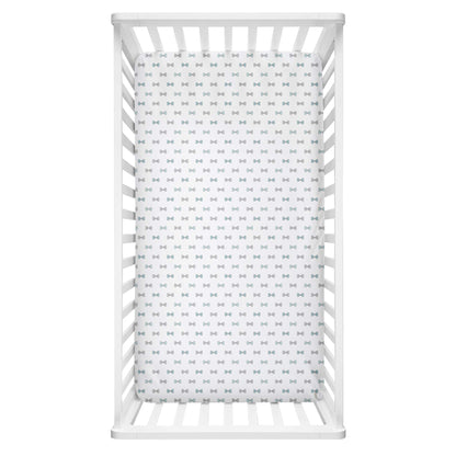 Blue Hearts and Bows Crib Sheets 2 Pcs