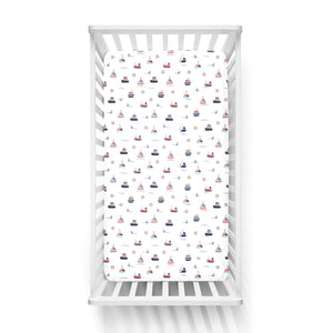 Yacht and Yacht Blotch Crib Sheets 2 Pcs