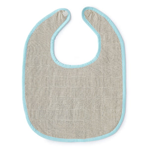 Blue Whale And Solid Blue Embroidery Feeding Bibs And Burp 2 Pcs