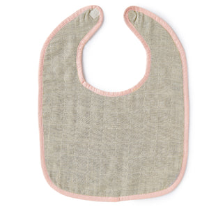 Pink Whale And Solid Pink Embroidery Feeding Bibs And Burp 2 Pcs