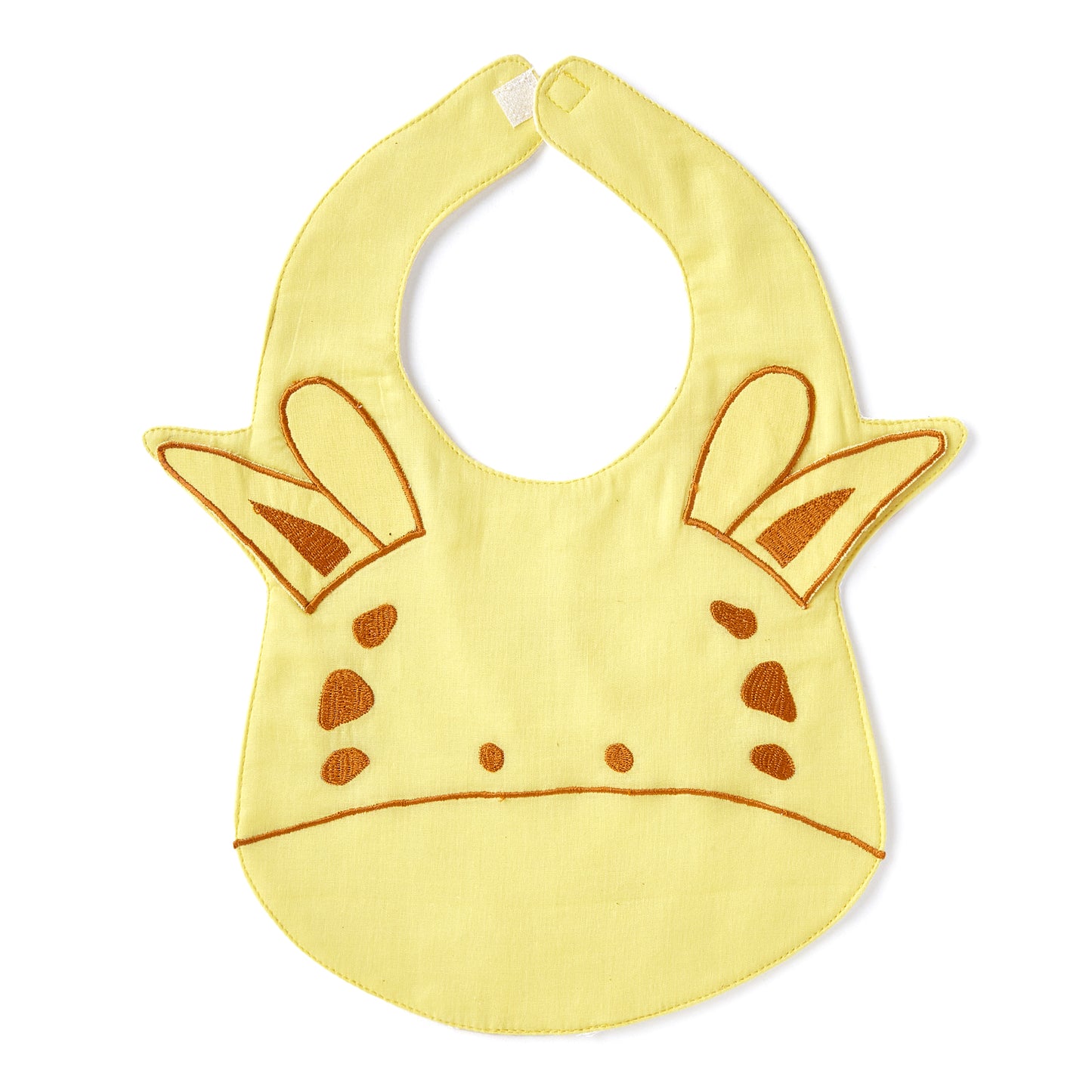 Giraffe And Sunflower Embroidery Feeding Bibs And Burp 2 Pcs