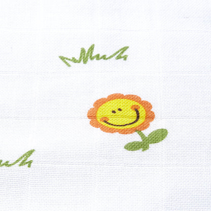Giraffe And Sunflower Embroidery Feeding Bibs And Burp 2 Pcs