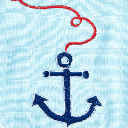 Anchor Embroidery Feeding Bibs And Burp 2 Pcs