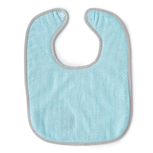 Blue Alphabets Embroidery Feeding Bibs And Burp 2 Pcs