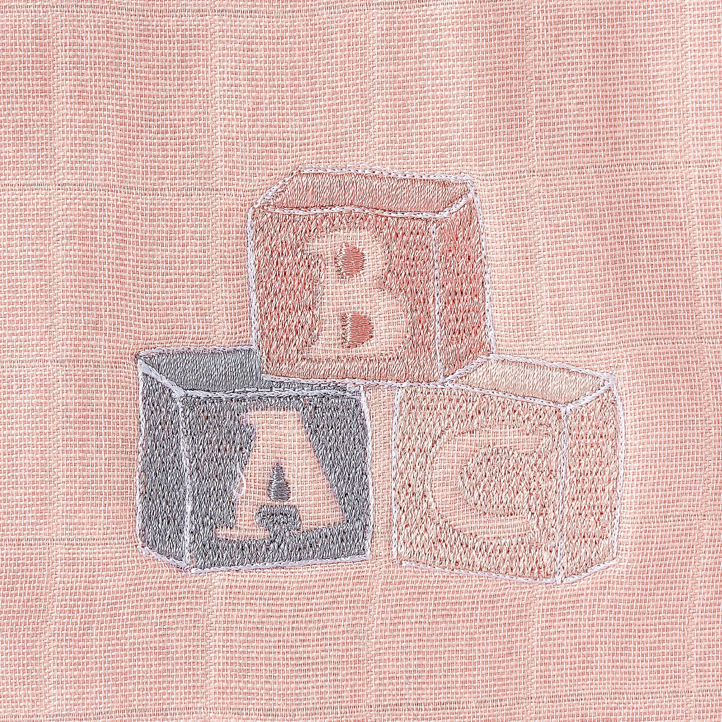 Pink Alphabets Embroidery Feeding Bibs And Burp 2 Pcs