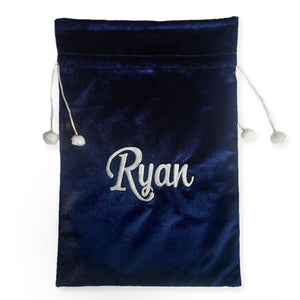 Velvet Santa Gift Bag with Personalization
