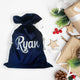 Velvet Santa Gift Bag with Personalization