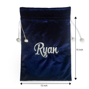 Velvet Santa Gift Bag with Personalization