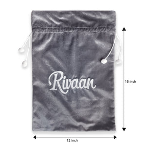Velvet Santa Gift Bag with Personalization