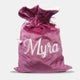 Velvet Santa Gift Bag with Personalization