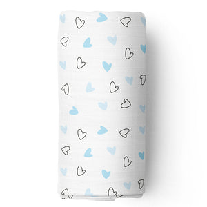 Blue Hearts Swaddles 1 Pcs