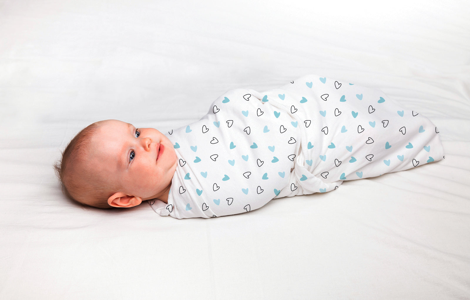 Blue Hearts Swaddles 1 Pcs