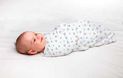 Blue Hearts Swaddles 1 Pcs