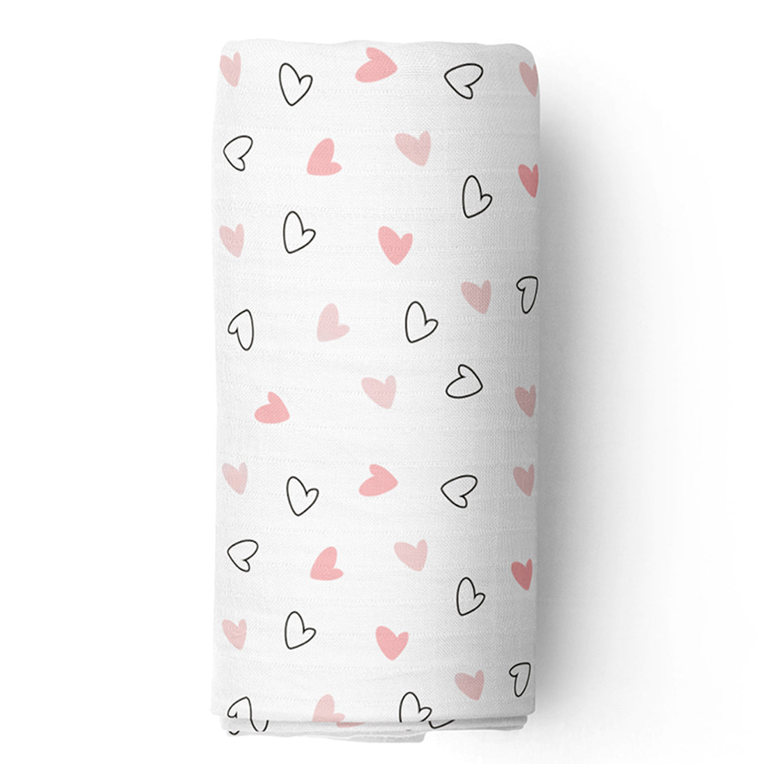 Pink Hearts Swaddles 1 Pcs