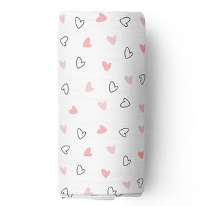 Pink Hearts Swaddles 1 Pcs
