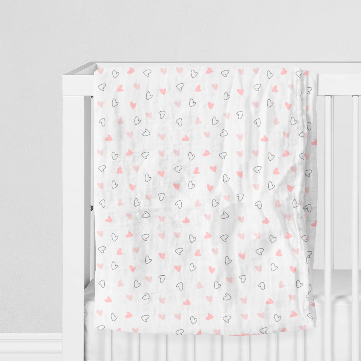 Pink Hearts Swaddles 1 Pcs
