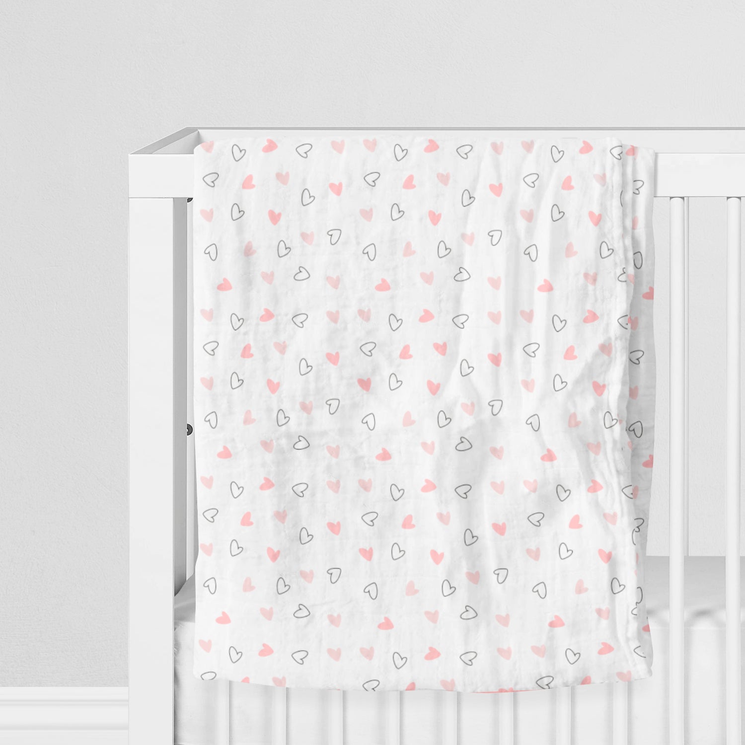 Pink Hearts Swaddles 1 Pcs