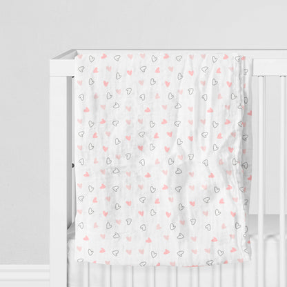 Pink Hearts Swaddles 1 Pcs