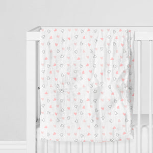 Pink Hearts Swaddles 1 Pcs