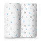 Blue Hearts & Triangles Swaddles 2 Pcs