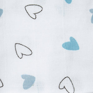 Blue Hearts & Triangles Swaddles 2 Pcs