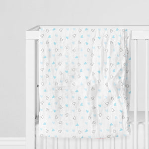 Blue Hearts & Triangles Swaddles 2 Pcs