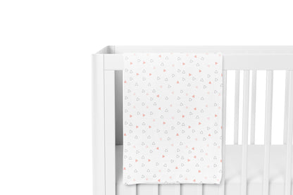 Pink Hearts & Triangles Swaddles 2 Pcs