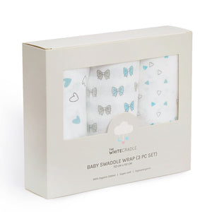 Blue 3 design Swaddles 3 Pcs