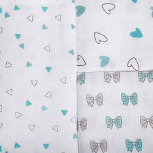 Blue 3 design Swaddles 3 Pcs