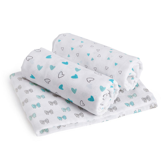 Blue 3 design Swaddles 3 Pcs
