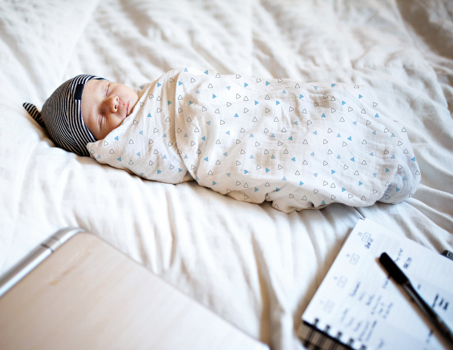 Blue 3 design Swaddles 3 Pcs