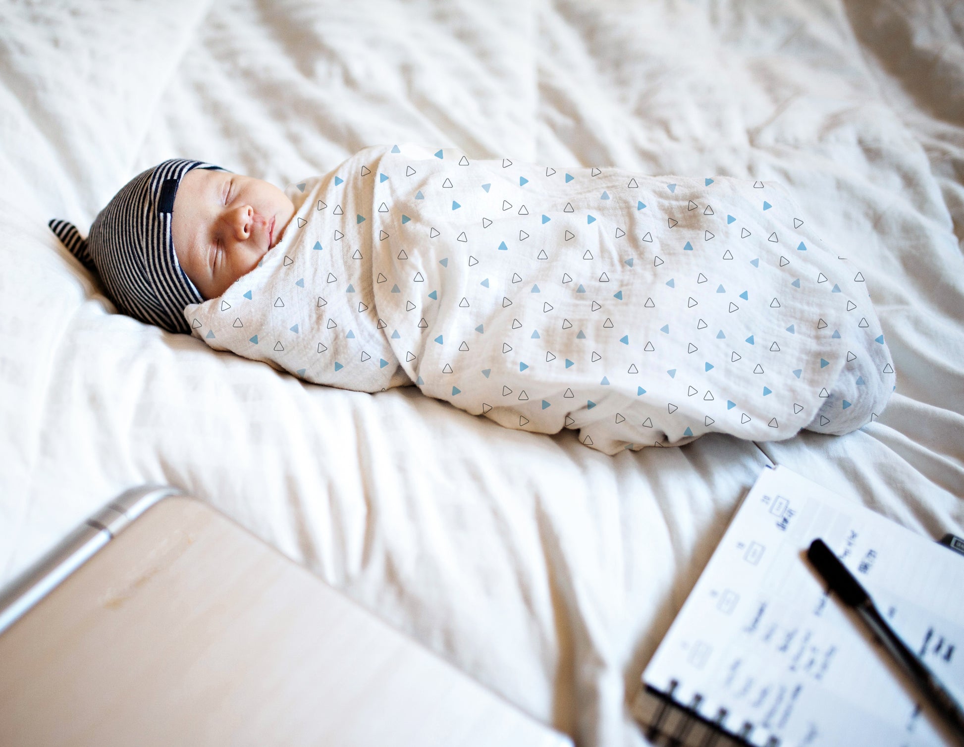 Blue 3 design Swaddles 3 Pcs