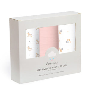 Pink Bear 3 Design Girls Baby Swaddles