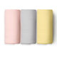 Solid Set- Pink, Grey And Yellow Design Swaddles 3 Pcs