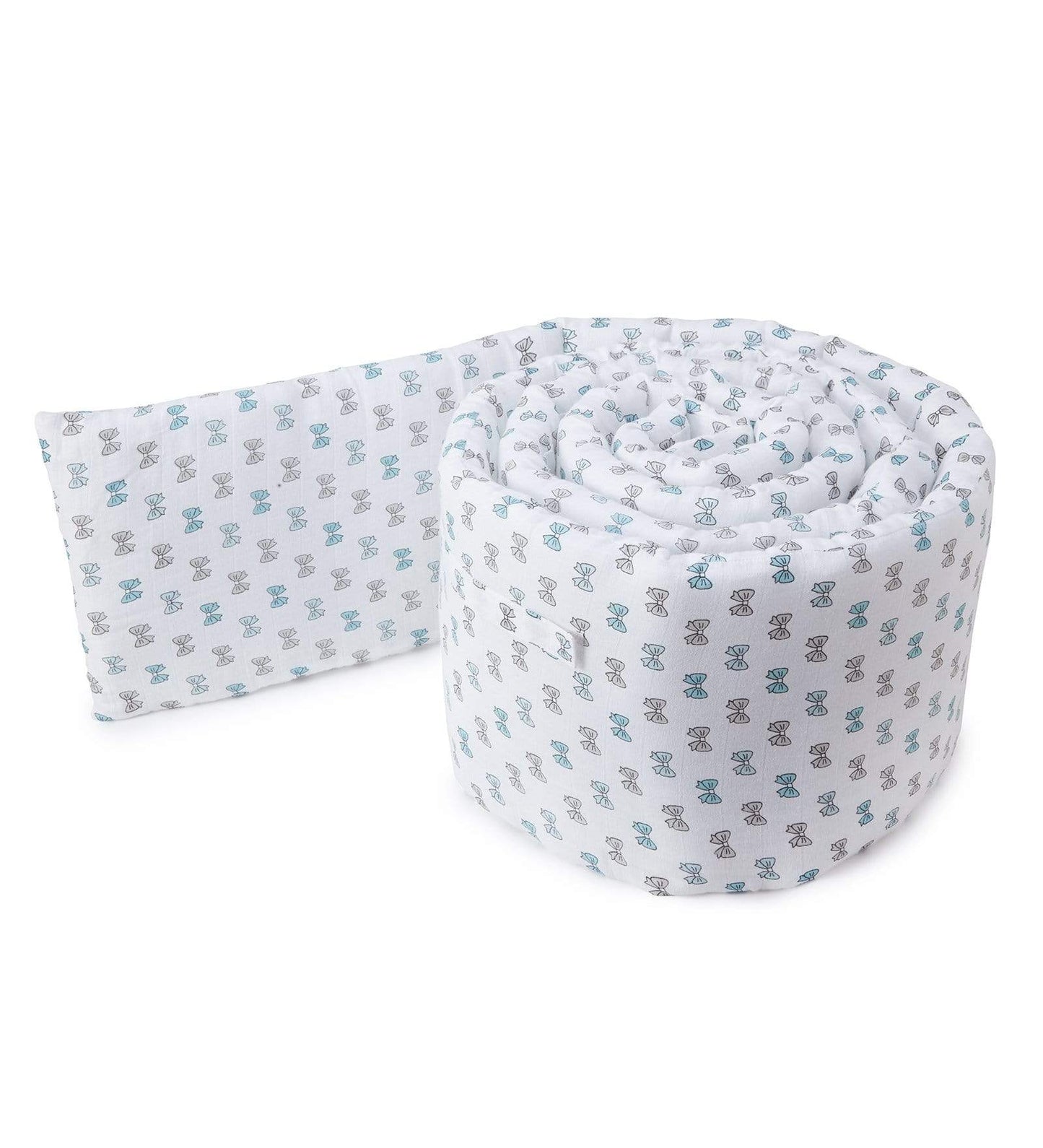 Blue Bow Cot Bumper