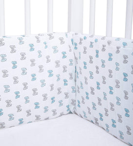 Blue Bow Cot Bumper