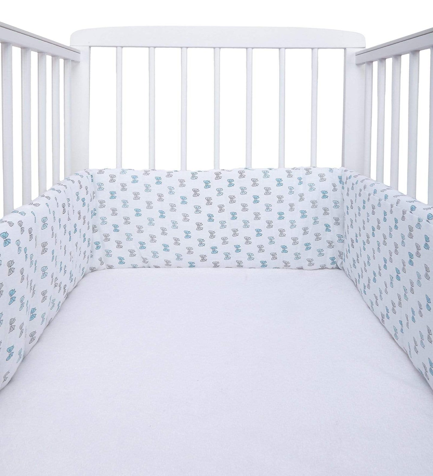 Blue Bow Cot Bumper