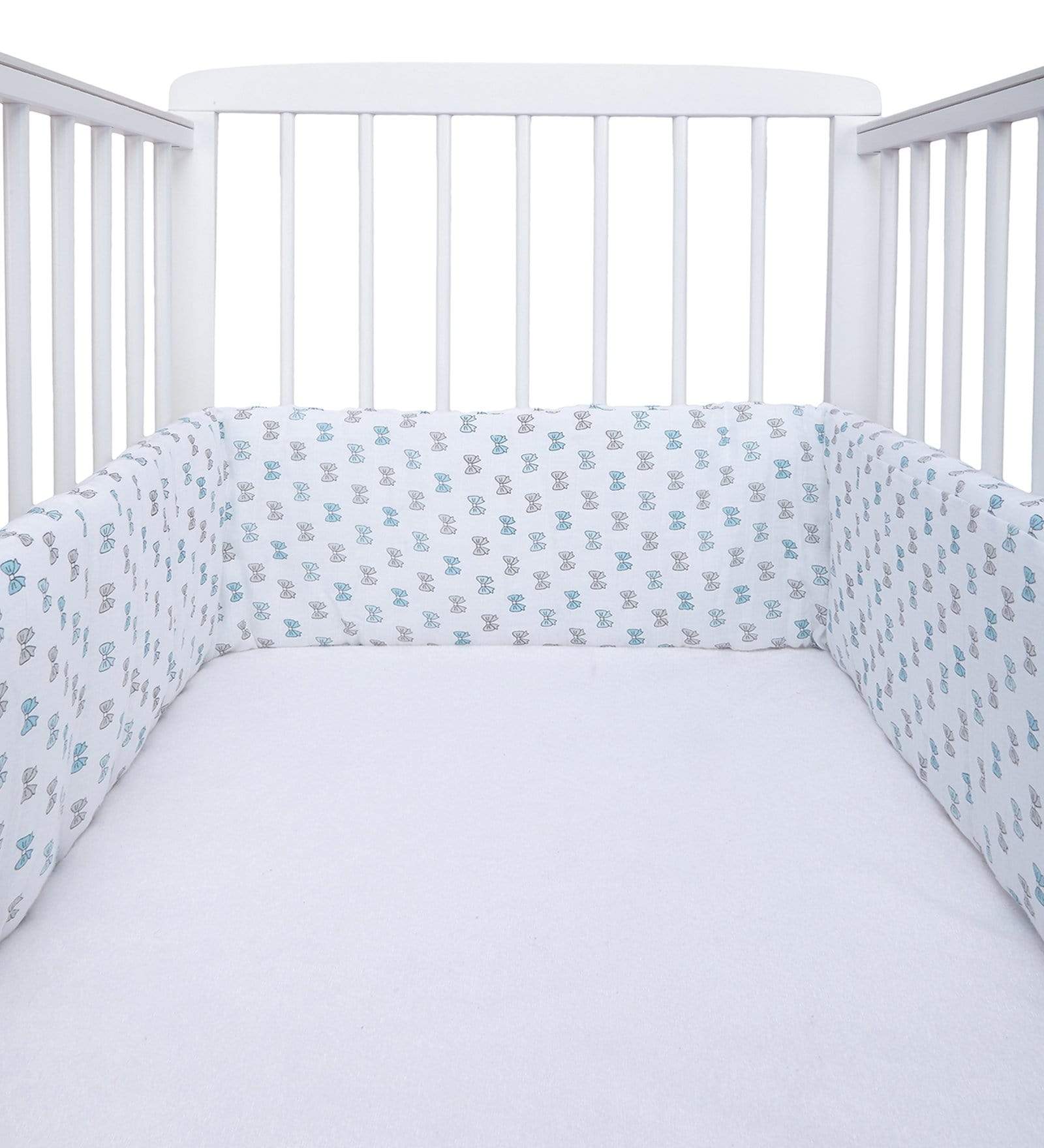 Blue Bow Cot Bumper