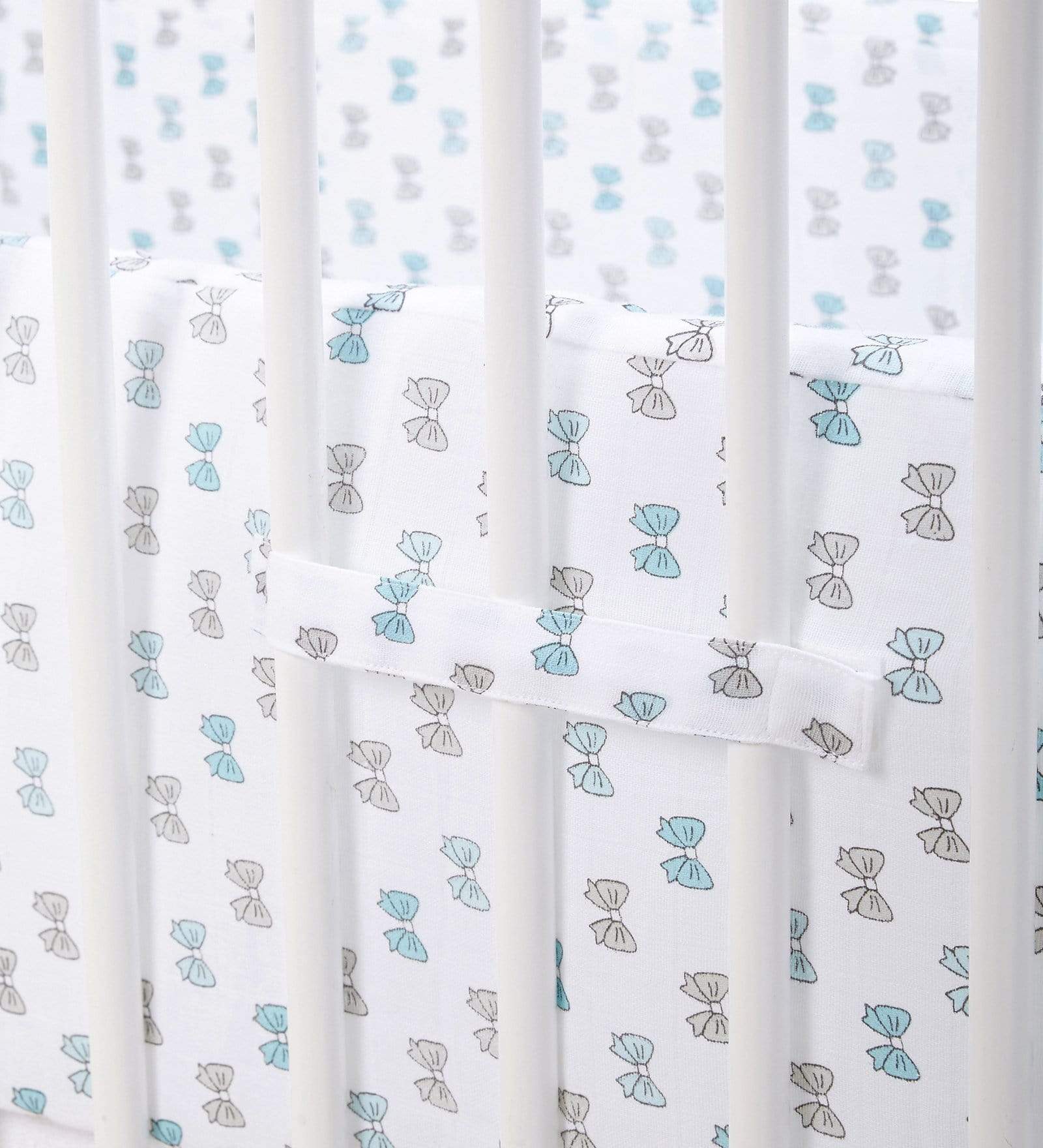 Blue Bow Cot Bumper