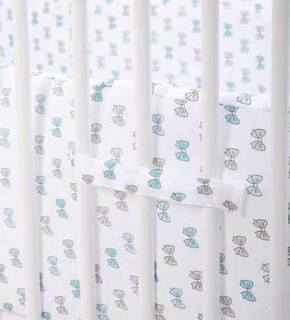 Blue Bow Cot Bumper
