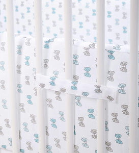 Blue Bow Cot Bumper