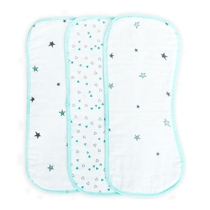 Blue Burp Cloth 3 Pcs