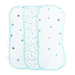 Blue Burp Cloth 3 Pcs