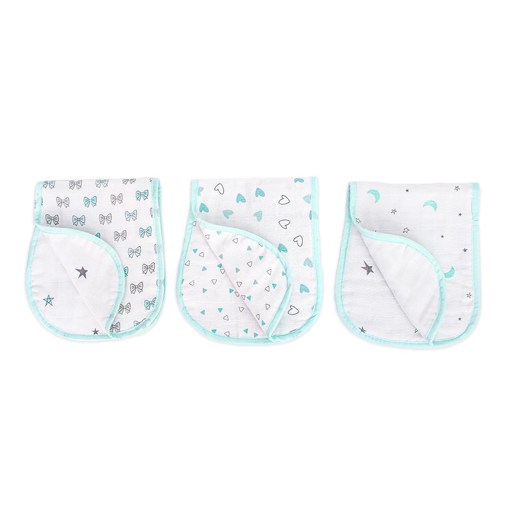Blue Burp Cloth 3 Pcs